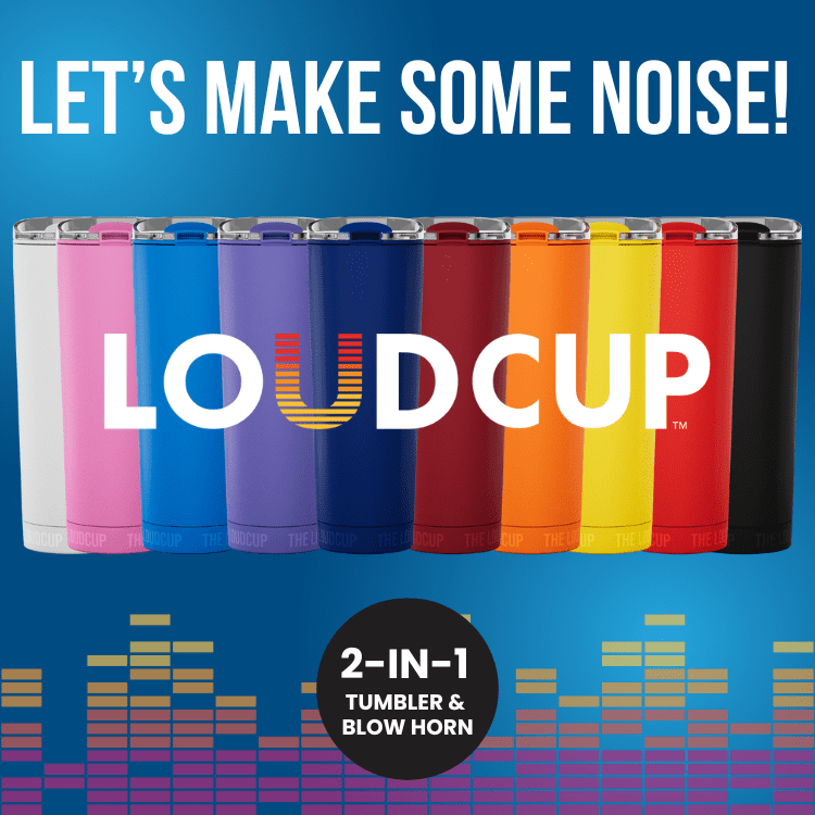 Loud Cup 23 oz Tumbler + Stadium Horn with Slide-Close Lid (Royal Purple) - Double-WallCup Reusable Water Bottle Coffee Trave