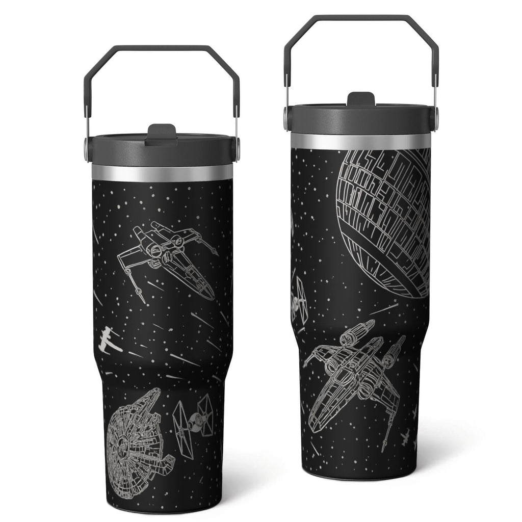 1pc Movie 30oz Tumbler with Straw & Handle - Insulated Stainless Steel Cup | Holiday Gift for Man Women (Christmas, Valentine