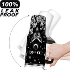 40oz Goth Gothic Tumbler with Handle and Straw, Stainless Steel Vacuum Insulated Flip Straw Butterfly Moon Tumbler, Spill Pro