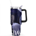 40oz Wednesday Girl Stainless Steel Tumbler with Lid and Straw,Wednesday Stuff Merchandise Spill Proof Travel Cup Double Wall