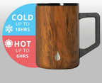 Elemental Summit Insulated Coffee Mug with Lid & Handle, Insulated Vacuum Camp Coffee Cup, Triple Wall Stainless Steel Travel
