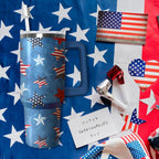 40oz American Flag 4th of july Tumbler With Handle and Straw, Gifts For Memorial Day Veterans day Independence day, Patriots 