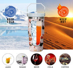 30 oz Chicken Tumbler with Handle and Flip Straw, Stainless Steel Double Insulated Cup with Lid and Straw, Travel Coffee Mug 
