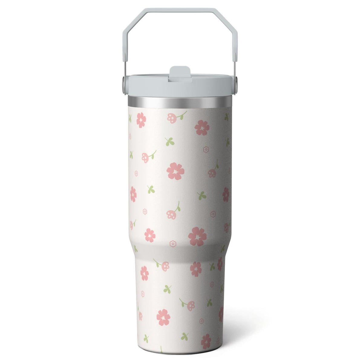1pc Blue bow 30oz Tumbler with Straw & Handle - Insulated
