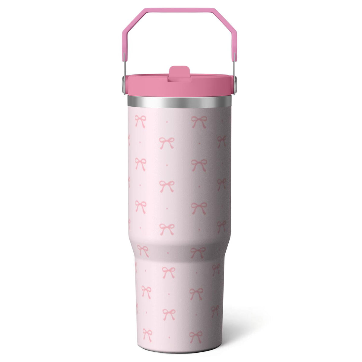 1pc Blue bow 30oz Tumbler with Straw & Handle - Insulated