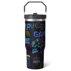 1pc Halloween Skull 30oz Tumbler with Straw & Handle - Insulated