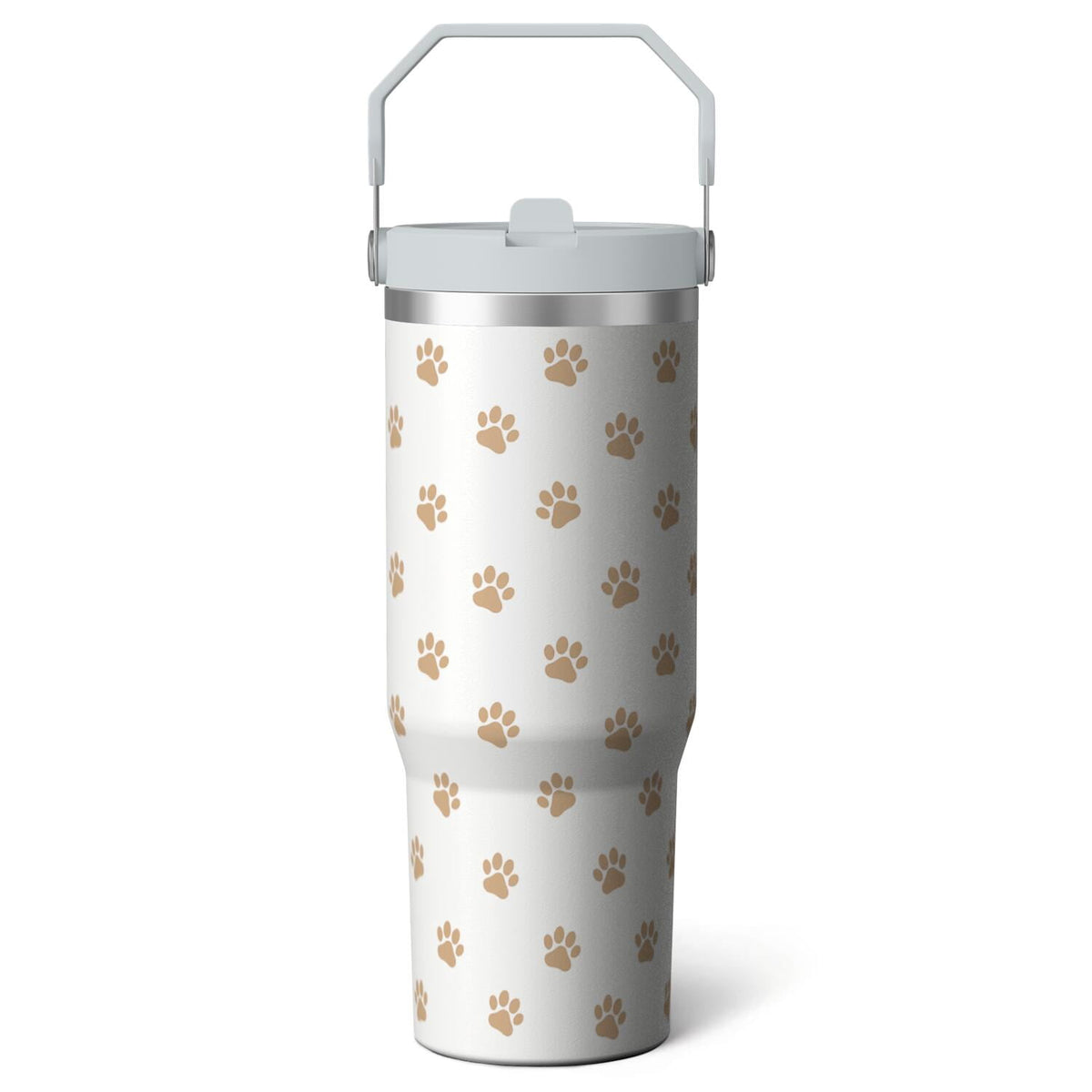 1pc Black and white grid 30oz Tumbler with Straw & Handle