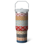 1pc shark 30oz Tumbler with Straw & Handle - Insulated Stainless