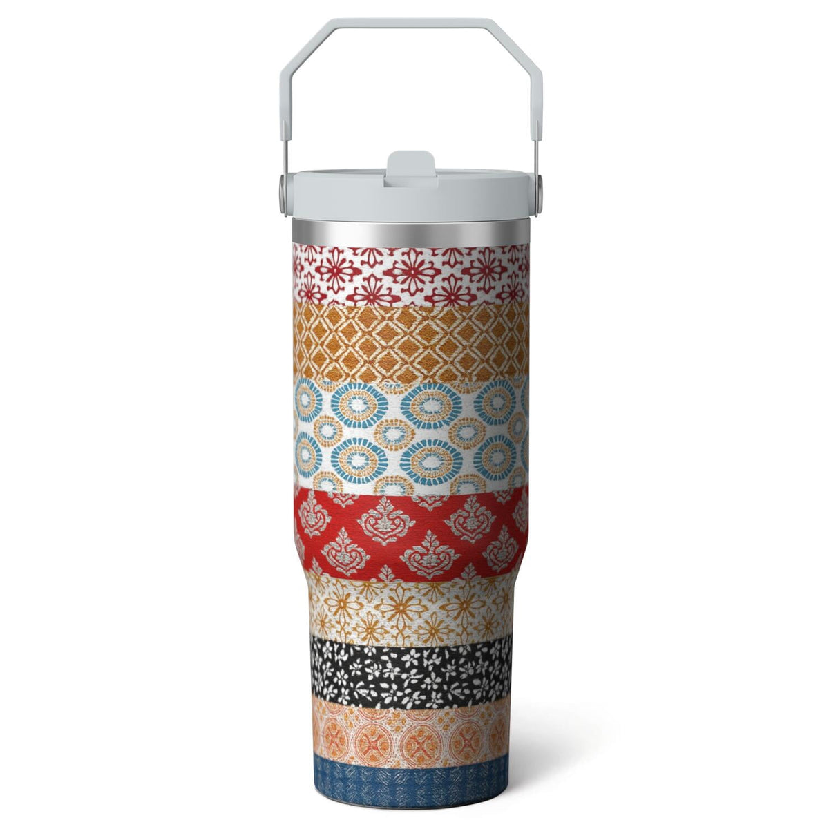 1pc shark 30oz Tumbler with Straw & Handle - Insulated Stainless