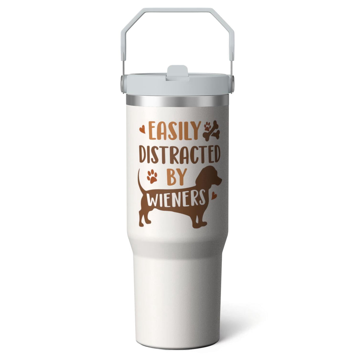 1pc Bow 30oz Tumbler with Straw & Handle - Insulated Stainless