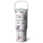 1pc cherry 30oz Tumbler with Straw & Handle - Insulated Stainless