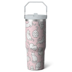 1pc Halloween Bat 30oz Tumbler with Straw & Handle - Insulated