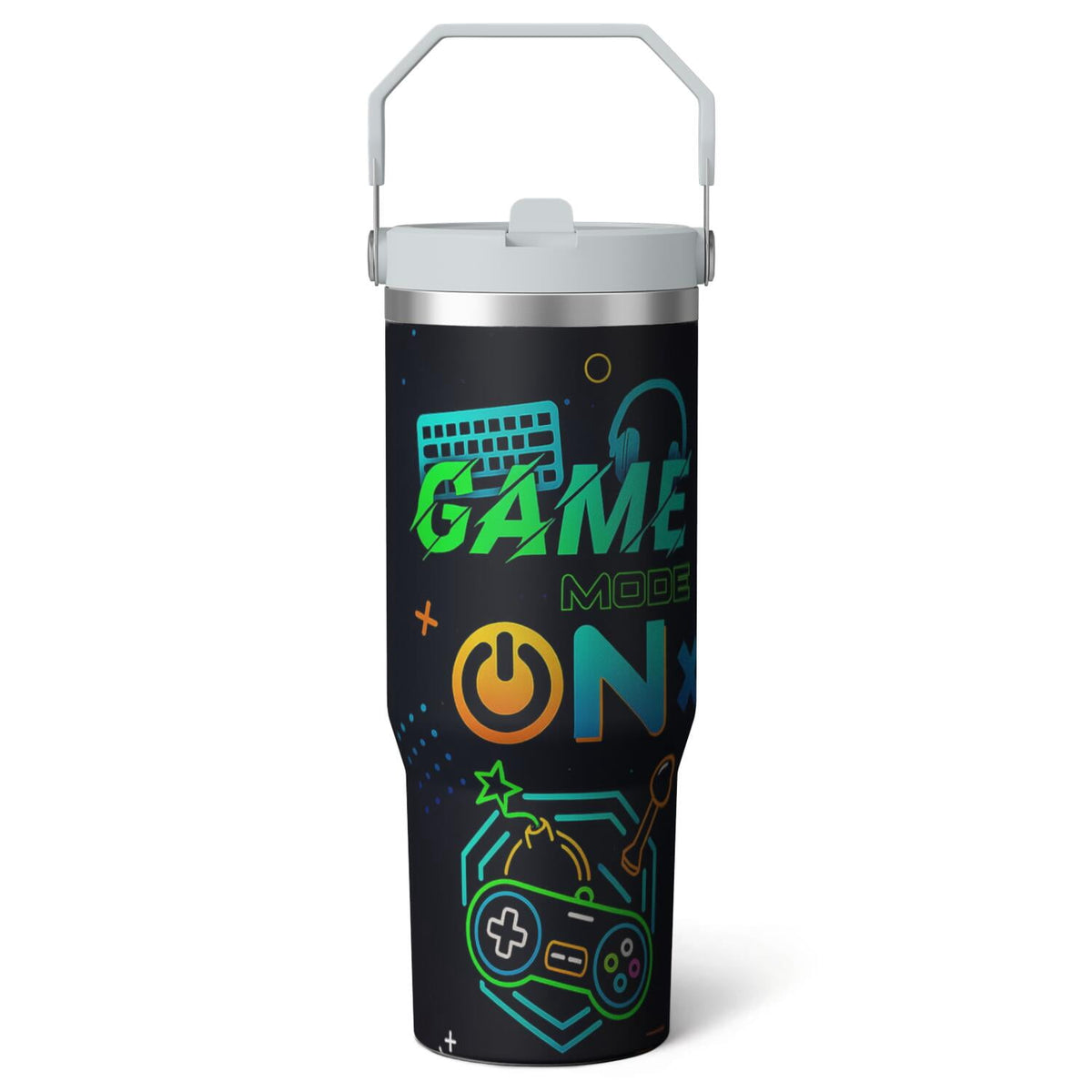 1pc Capibara 30oz Tumbler with Straw & Handle - Insulated Stainless
