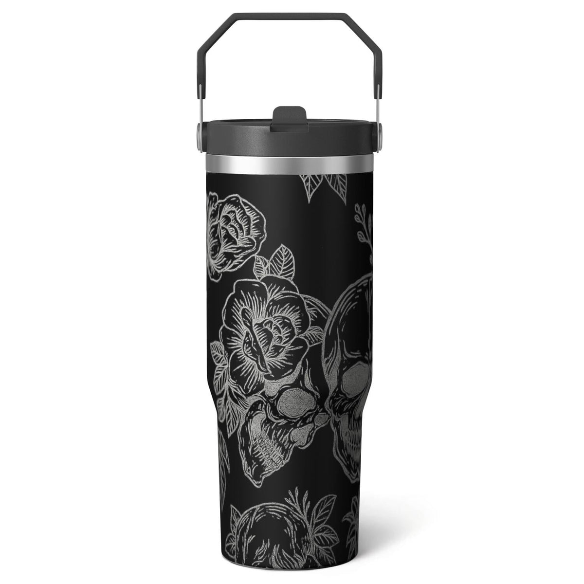 1pc cherry 30oz Tumbler with Straw & Handle - Insulated Stainless