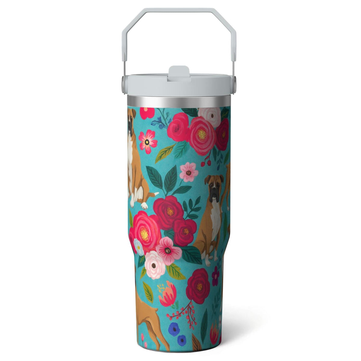 1pc shark 30oz Tumbler with Straw & Handle - Insulated Stainless