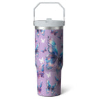 1pc Movie 30oz Tumbler with Straw & Handle - Insulated Stainless