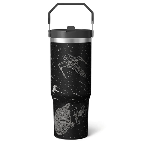 1pc Movie 30oz Tumbler with Straw & Handle - Insulated Stainless Steel Cup | Holiday Gift for Man Women (Christmas, Valentine