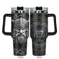 1pc, 40oz Tumbler, Funny Dad Tumbler, Viking Valor Funny Print 40oz, Insulated and Durable, Gift for Any Occasion: Birthdays,