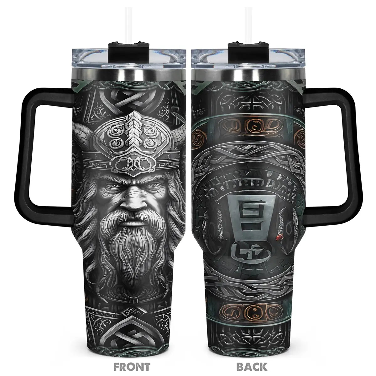 1pc, 40oz Tumbler, Funny Dad Tumbler, Viking Valor Funny Print 40oz, Insulated and Durable, Gift for Any Occasion: Birthdays,