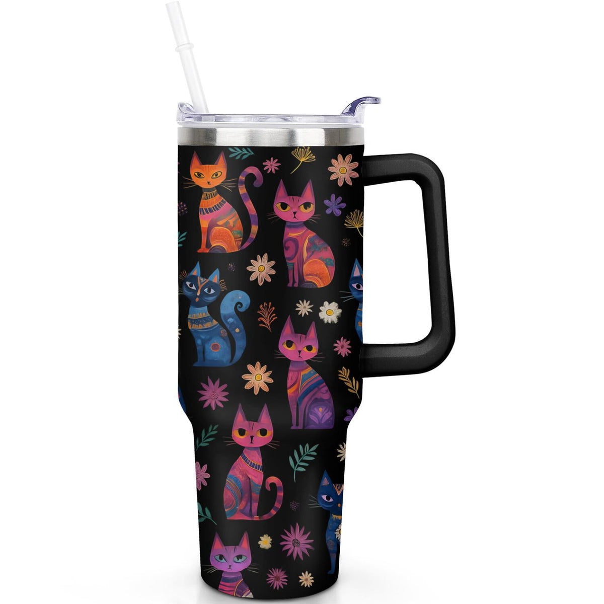 1pc Goose 40oz Tumbler with Straw & Handle - Insulated Stainless