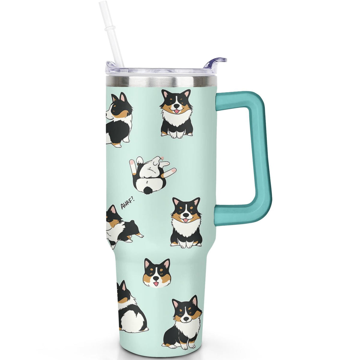 1pc Goose 40oz Tumbler with Straw & Handle - Insulated Stainless