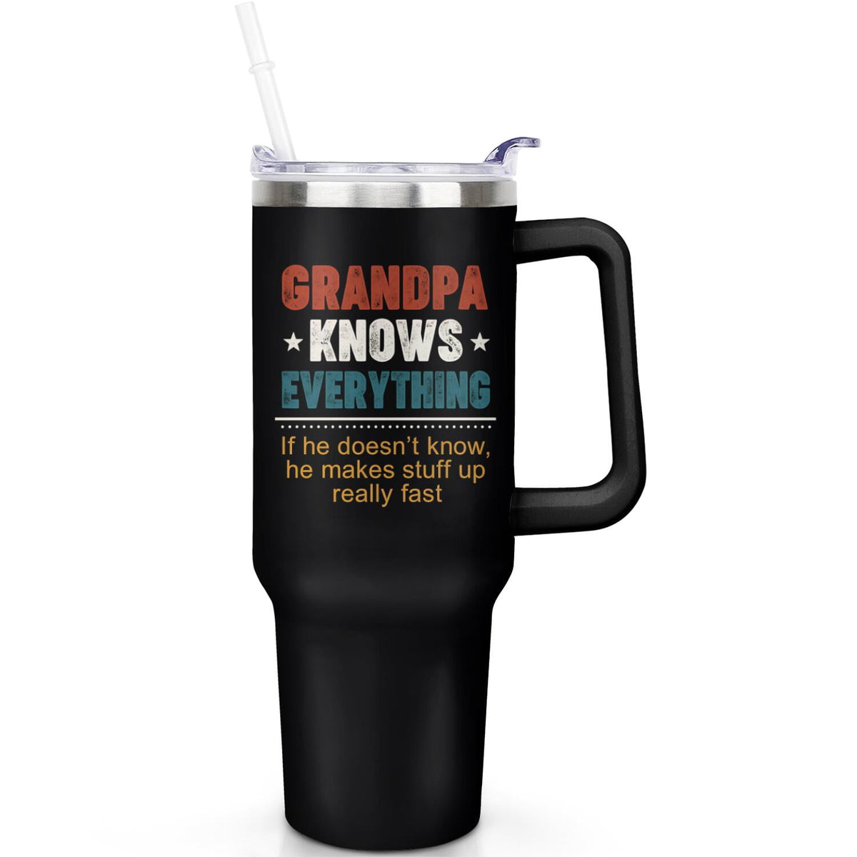 1pc cherry 40oz Tumbler with Straw & Handle - Insulated Stainless