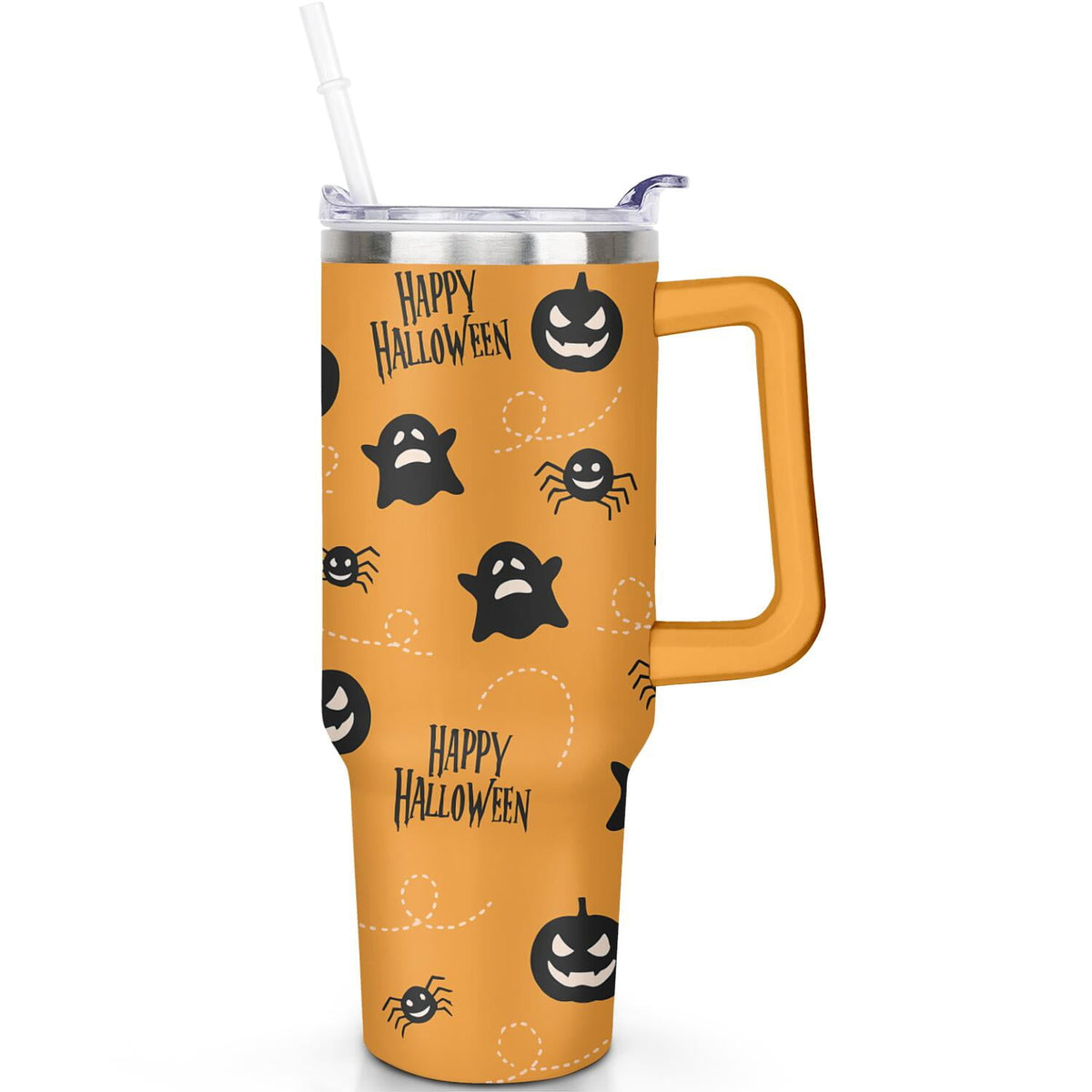 1pc Paw prints 40oz Tumbler with Straw & Handle - Insulated