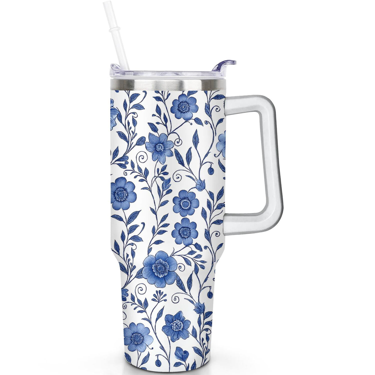 1pc Paw prints 40oz Tumbler with Straw & Handle - Insulated