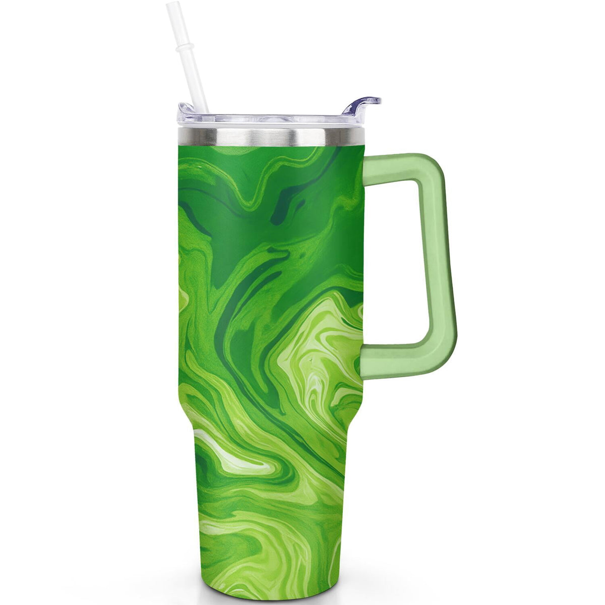 1pc Sunflower 40oz Tumbler with Straw & Handle - Insulated Stainless