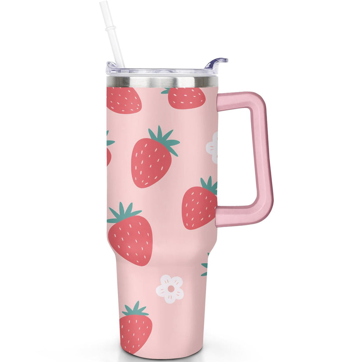 1pc Goose 40oz Tumbler with Straw & Handle - Insulated Stainless