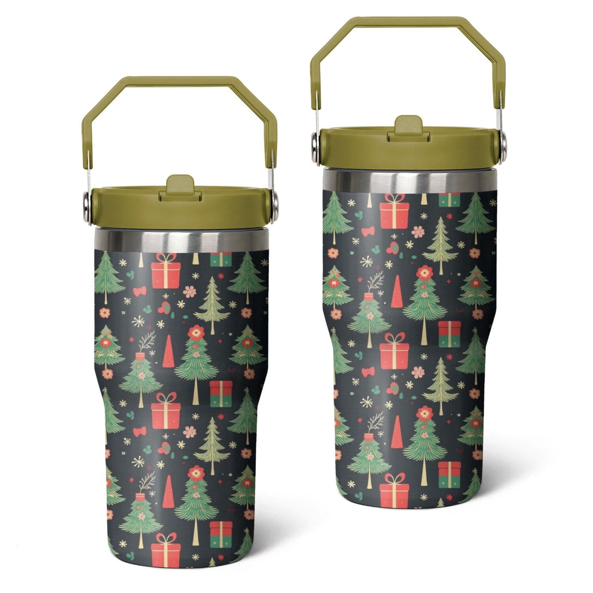 20 Oz Tumbler Christmas Tree Gift Tumbler with Lid and Straw, Birthday Gift Cup for Friend Women Men Coffee Travel Mug Thanks
