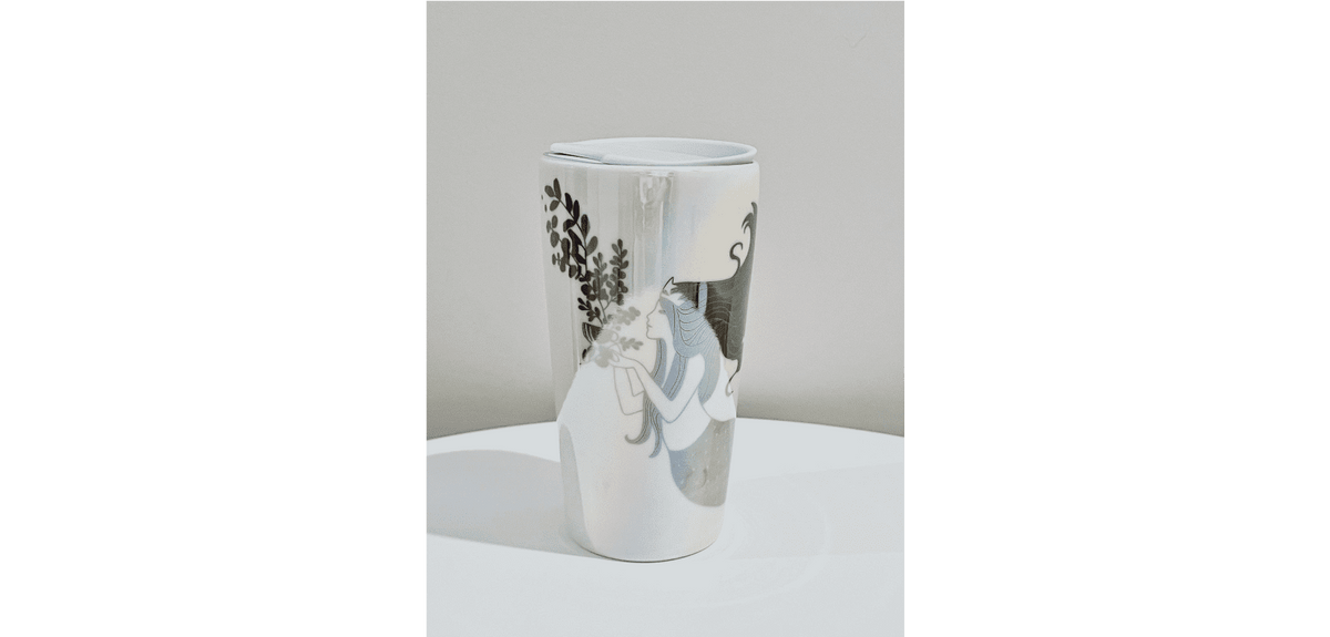 2021 Starbucks Iridescent Siren Ceramic Tumbler w/ Lid - Limited Edition