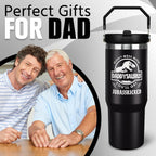 Father''s Day Gifts for Dad 30oz Tumbler with Handle and Straw Vacuum Insulated Water Bottle Stainless Steel, Leak Proof Trav