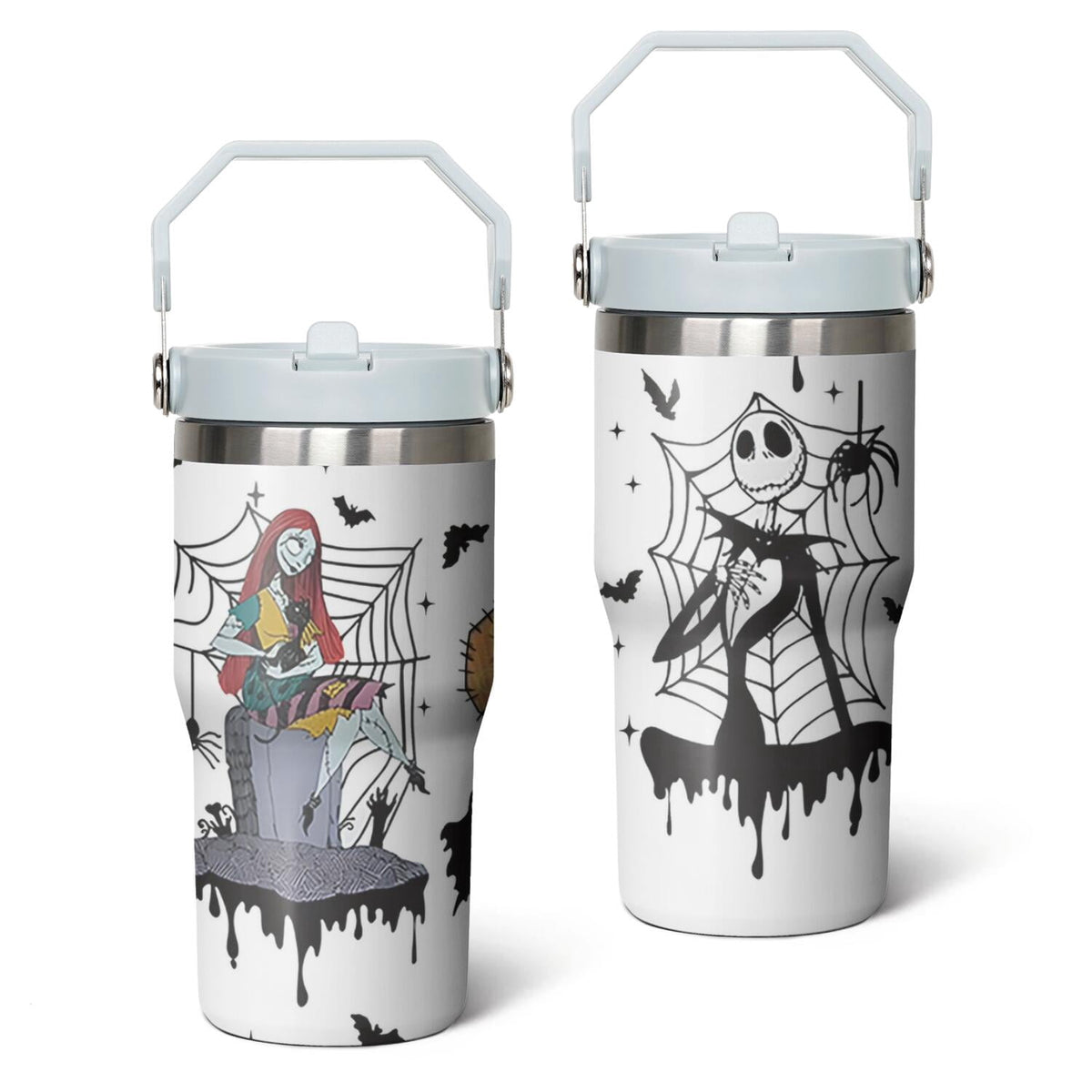 20oz Halloween Nightmare Before Stainless Steel Tumbler with Lid and Straw,Spill