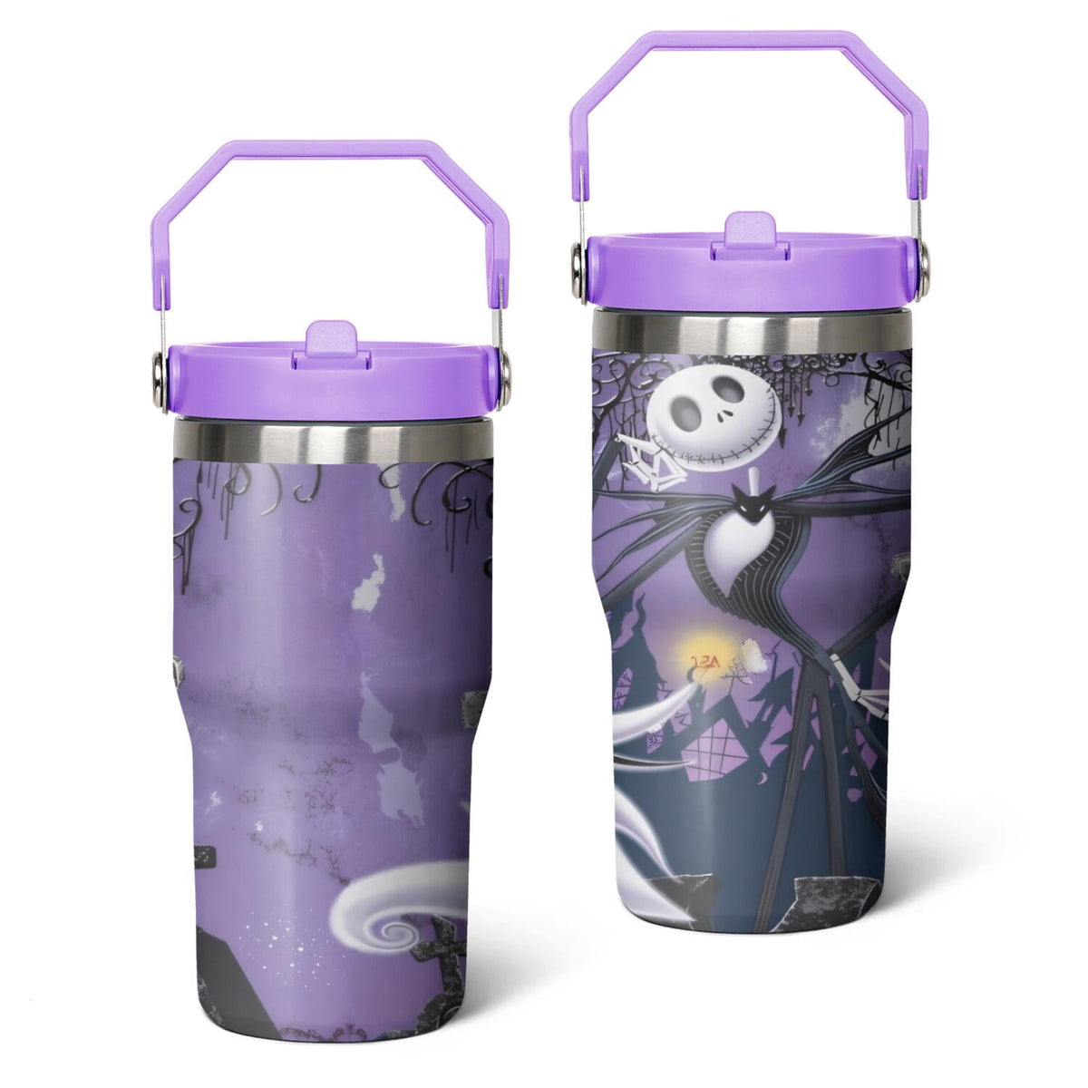 20oz Halloween Nightmare Before Stainless Steel Tumbler with Lid and Straw,Spill