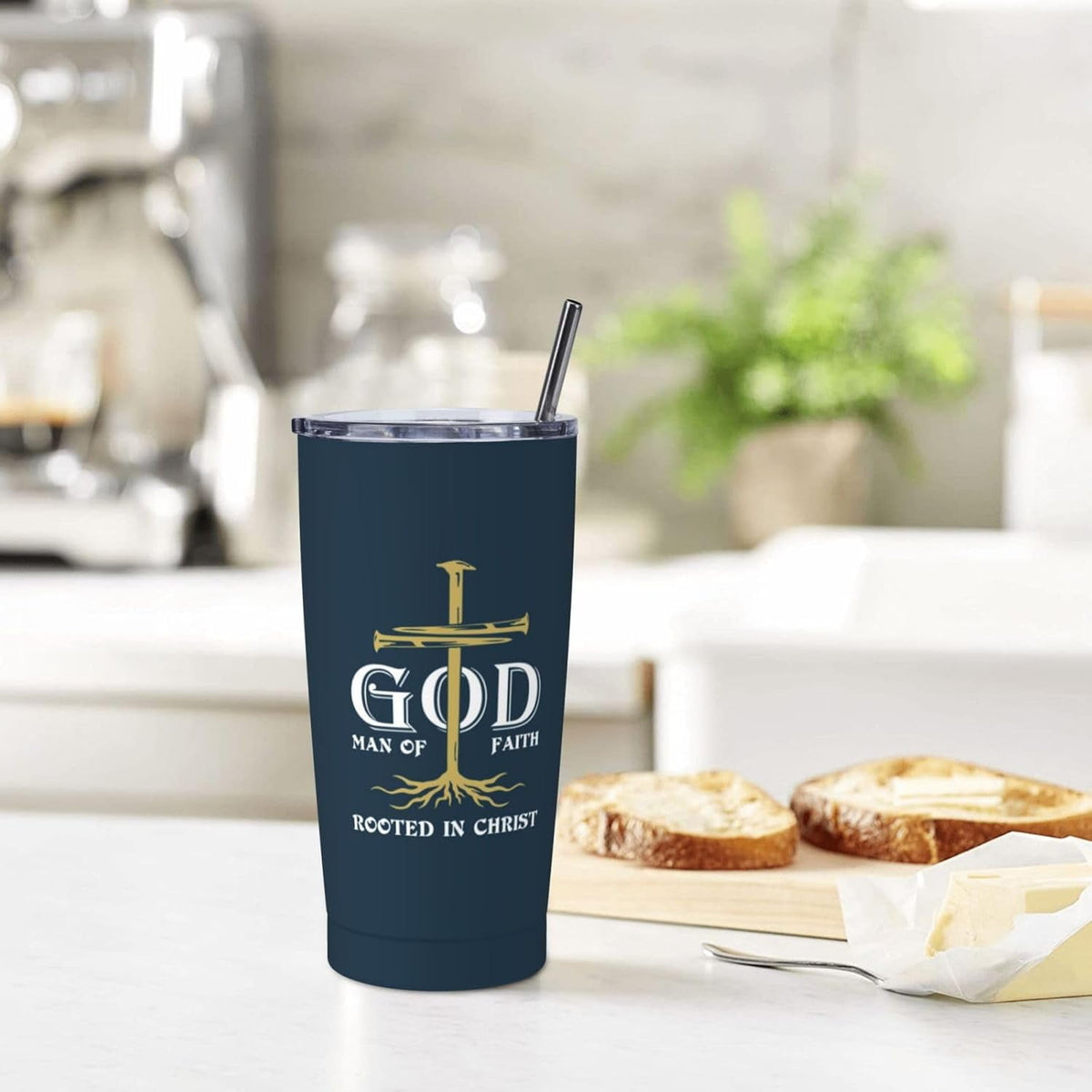 Christian Gifts for Men, Religious Gifts for Men, Christian Man of God Tumbler 20oz, Bible Verse Gift Coffee Travel Mug, Chri