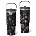 30oz Wednesday Girl Stainless Steel Tumbler with Lid and Straw,Wednesday Stuff Merchandise Spill Proof Travel Cup Double Wall