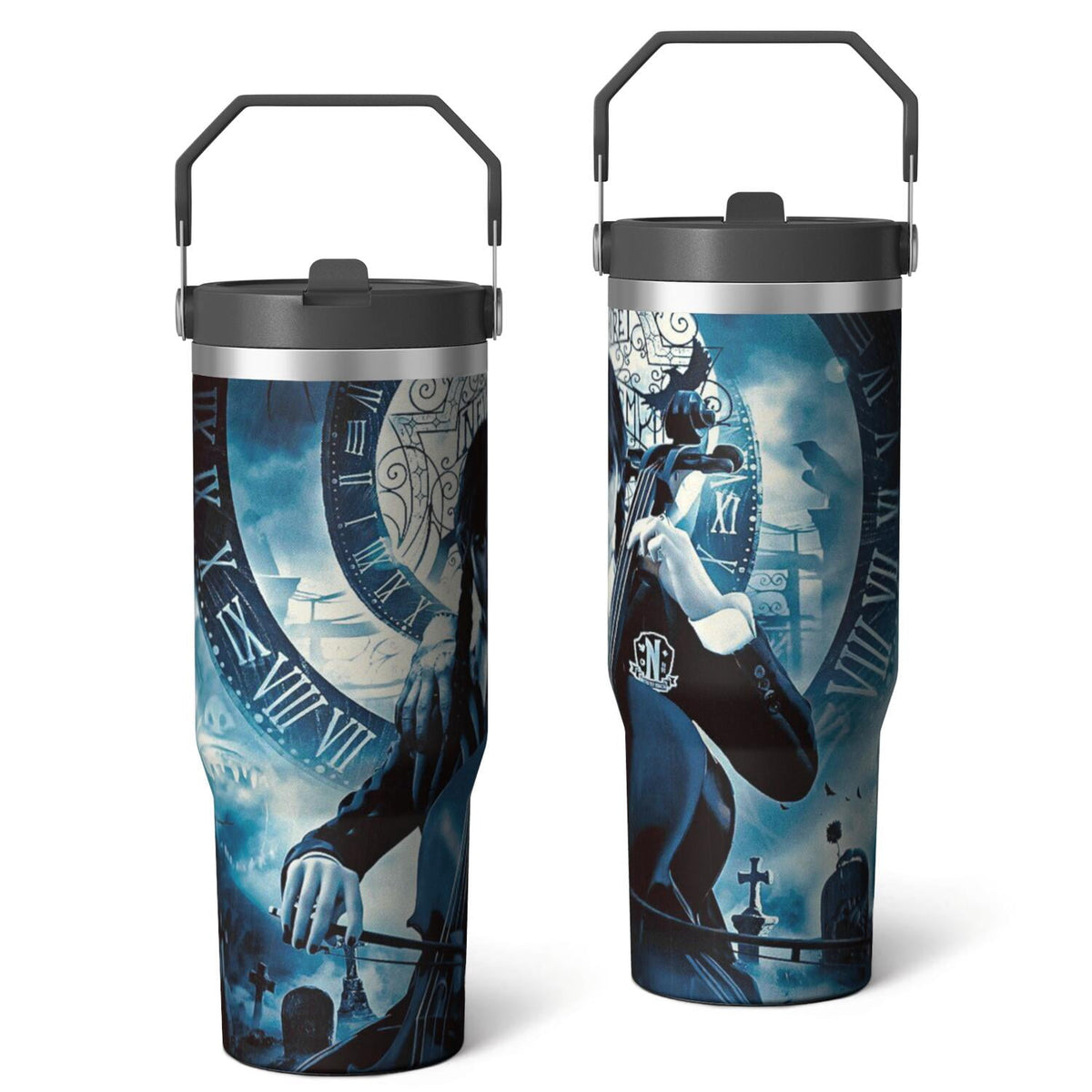30oz Wednesday Girl Stainless Steel Tumbler with Lid and Straw,Wednesday Stuff