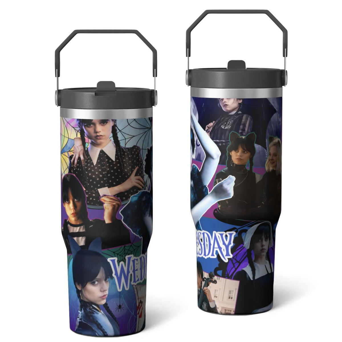 30oz Wednesday Girl Stainless Steel Tumbler with Lid and Straw,Wednesday Stuff