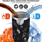 30oz Wednesday Girl Stainless Steel Tumbler with Lid and Straw,Wednesday Stuff Merchandise Spill Proof Travel Cup Double Wall