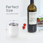 Maars Bev Stainless Steel Stemless Wine Glass Tumbler with Lid, Vacuum Insulated 12 oz Cup | Spill Proof, Travel Friendly, Fu
