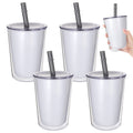 4 PackPack 24 oz Tumblers with Lids & Straws – Double Wall Insulated Plastic Cups, Leakproof, Food‑Safe, for Cold & Hot Drink