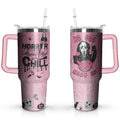 40 Oz Halloween Tumbler with Handle, Lid and Straw, Halloween Ghostface Cup Horror Spooky Gifts for Women Girls, Halloween Cu