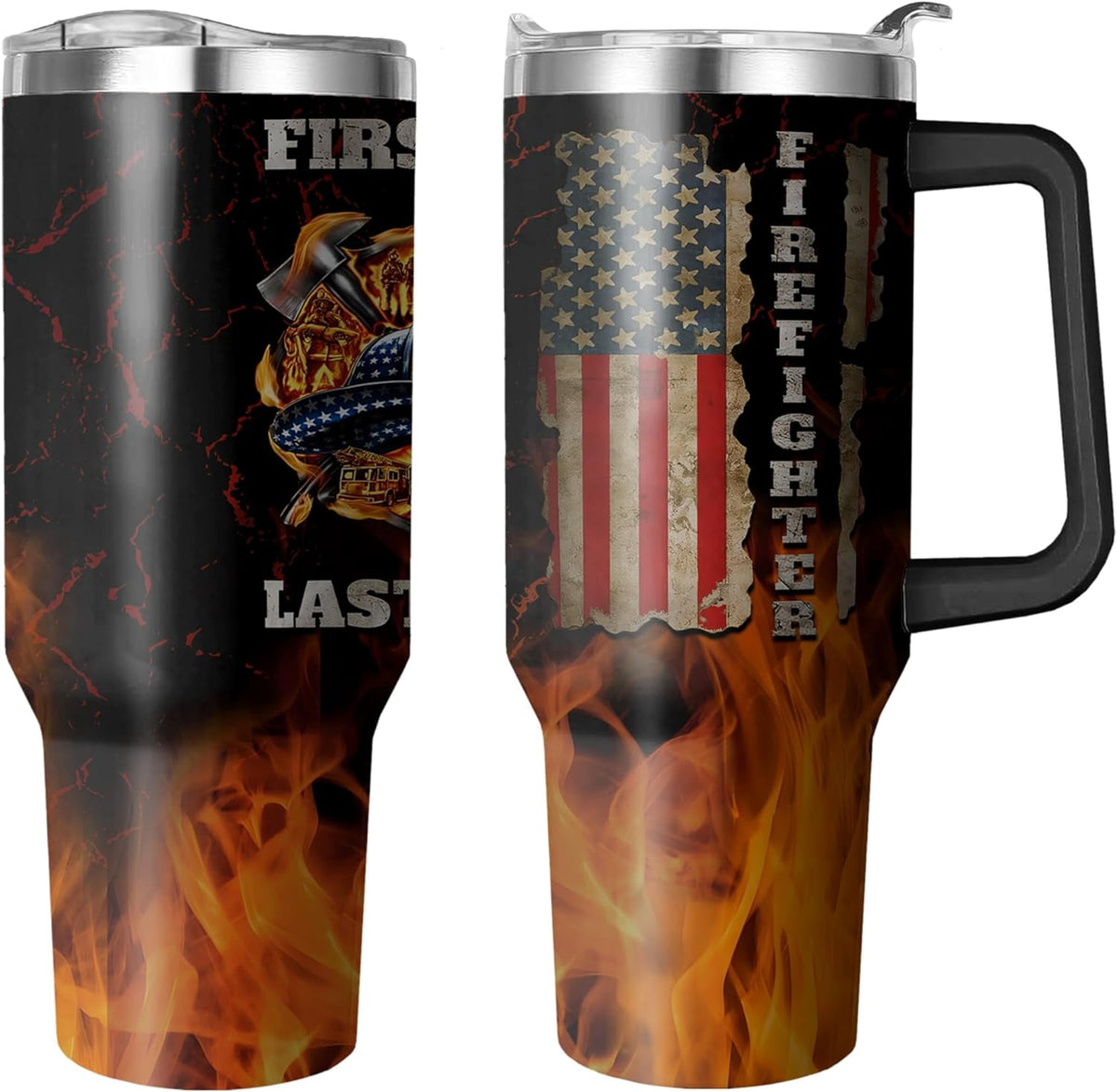 40 Oz Tumbler with Handle and Straw, Double Wall Coffee Travel