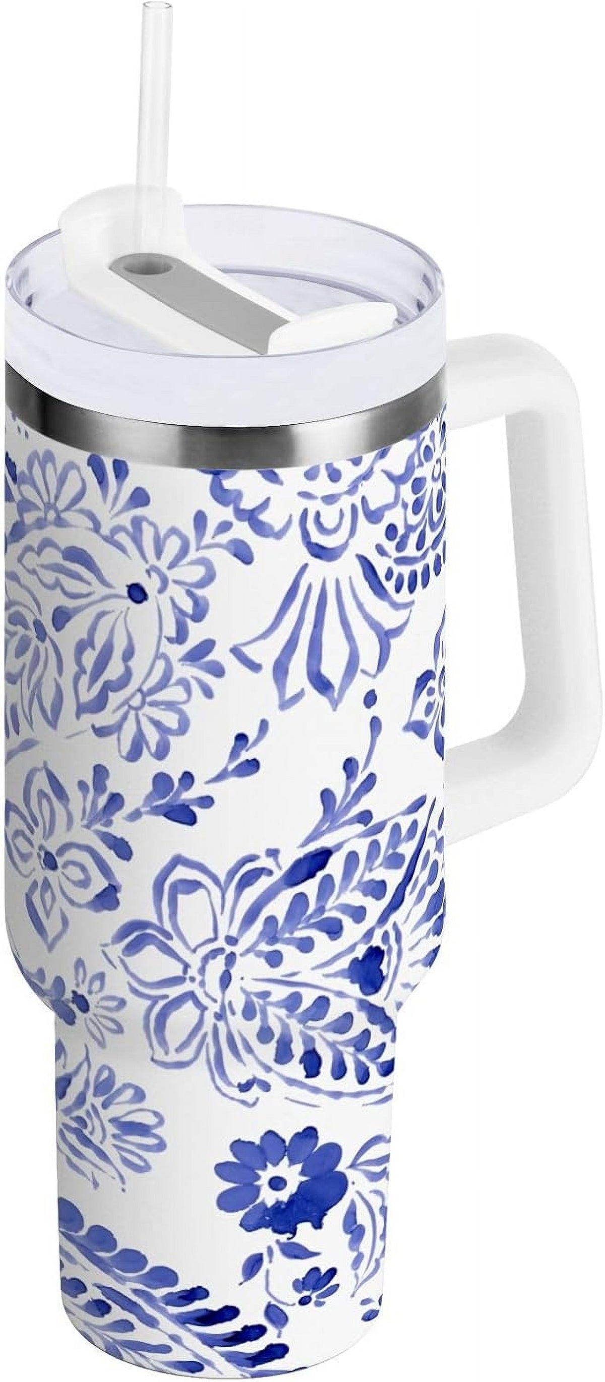 40 oz Tumbler with Handle Lid and Straw Insulated Water Tumbler