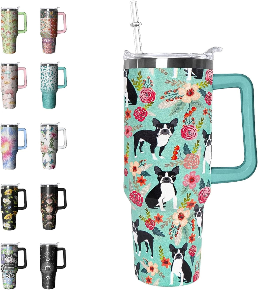 40 oz Tumbler with Handle and Straw Leak Proof Tumbler 40