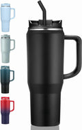 40 oz Tumbler with Handle, Insulated Tumblers with Lid and Straw, Large   Water Bottle Jug, Thermal Stainless  Travel Coffee 