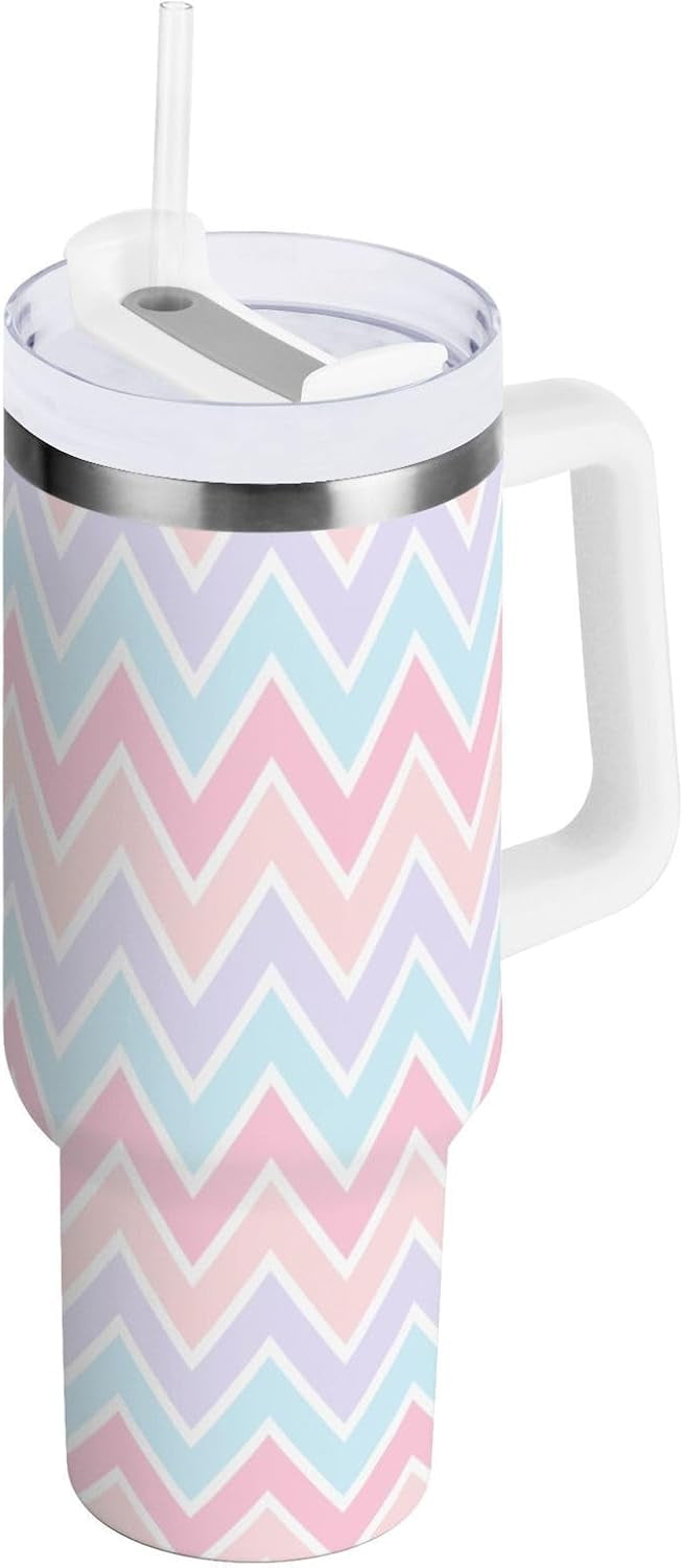 40 oz Tumbler with Handle Lid and Straw Insulated Water Tumbler