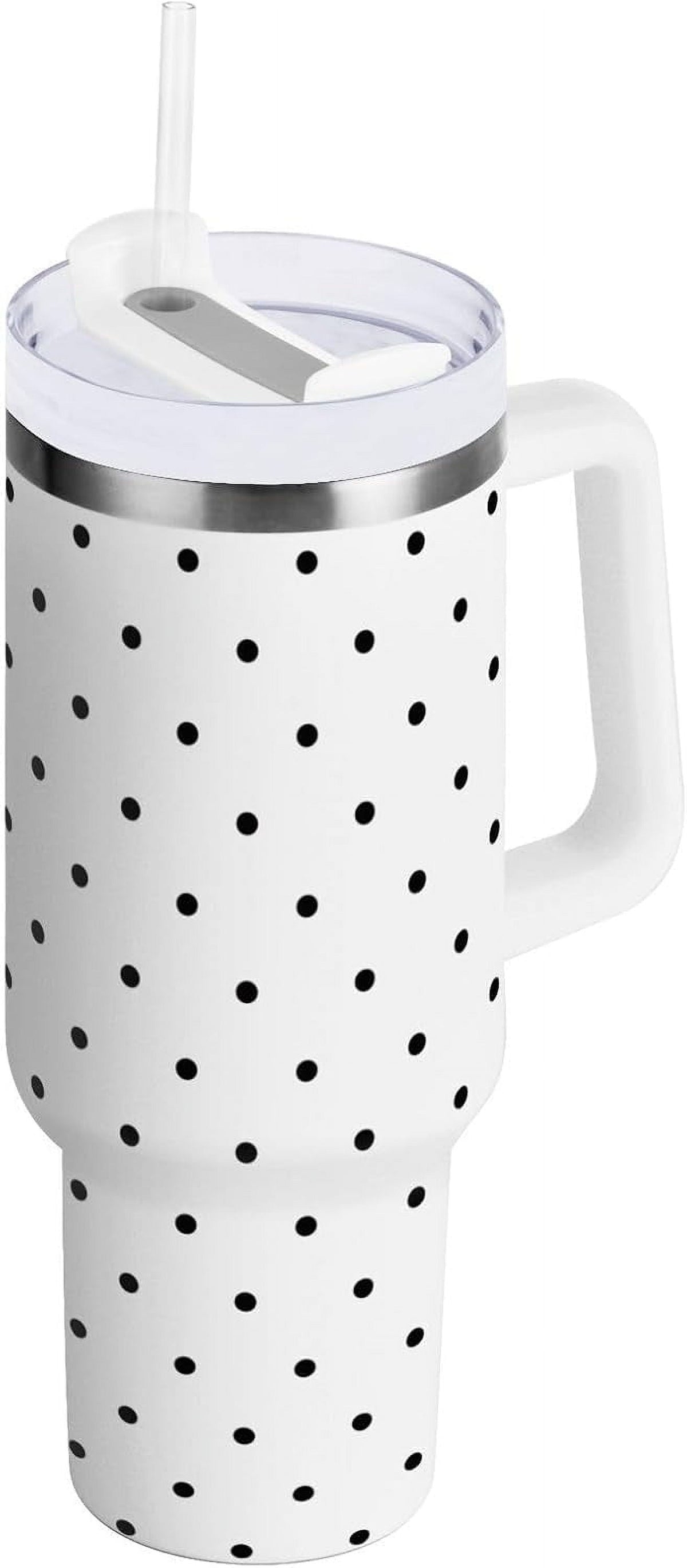 40 oz Tumbler with Handle Lid and Straw Insulated Water Tumbler Stainless Steel Water Cup Mug Bottle Reusable Cup Holder Frie