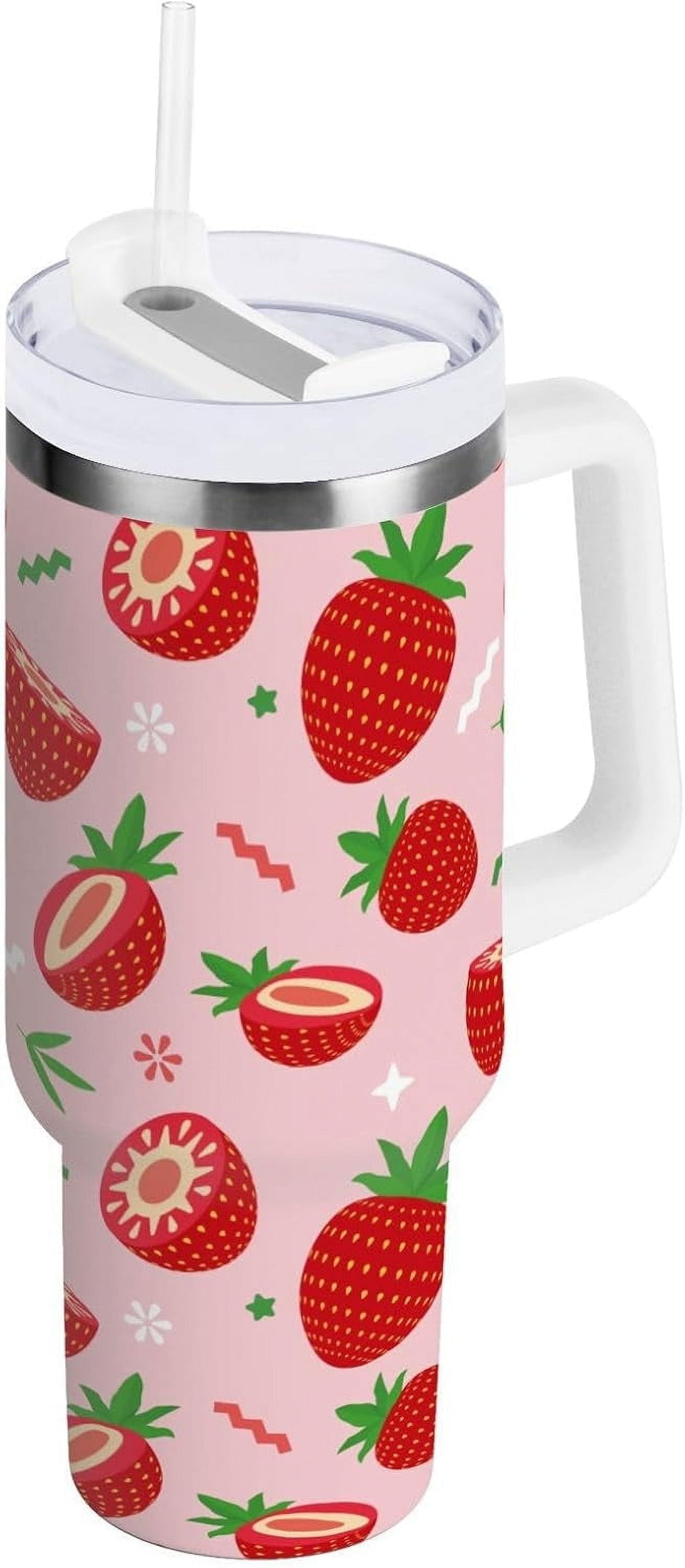 40 oz Tumbler with Handle Lid and Straw Insulated Water Tumbler